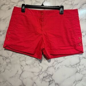 NEW The Limited Easy Short Coral Color Button-Accent Shorts Size 12
